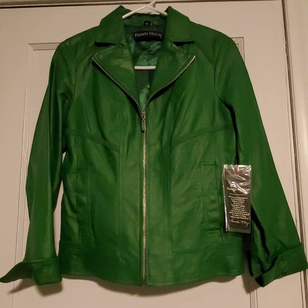 NWT Snakeskin Print Leather Jacket